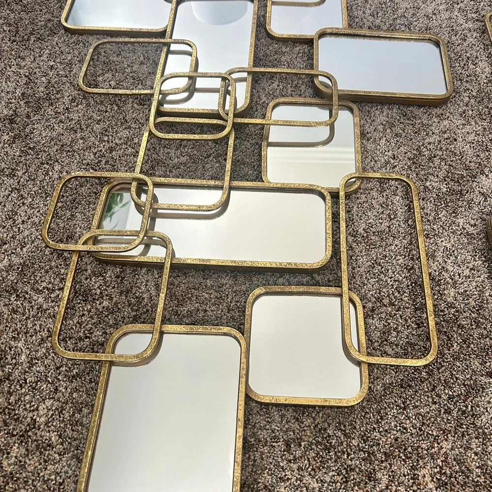 Modern Gold and White Wall Decor Set for 2